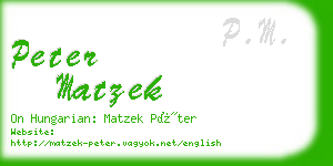 peter matzek business card